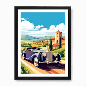 A Rolls Royce Phantom In The Tuscany Italy Illustration 4 Art Print