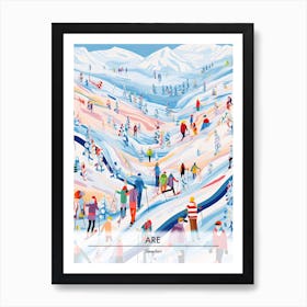 Are, Sweden, Ski Resort Poster Illustration 2 Art Print