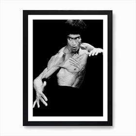 Bruce Lee Line Art Illustration Art Print