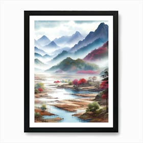 Watercolor Vibrant Country 1 Art Print