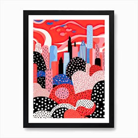 Seoul, Illustration In The Style Of Pop Art 2 Art Print