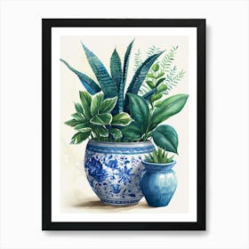 Chinese Potted Plants 1 Art Print