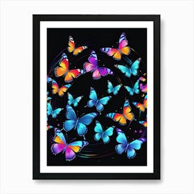 Colorful Butterflies 176 Art Print