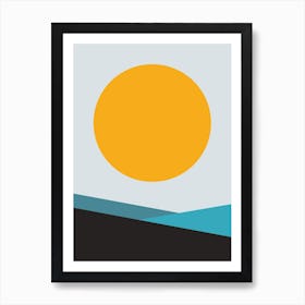 Mita Teal Big Sun Art Print