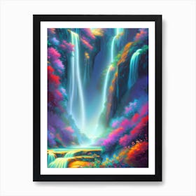 Colorful Waterfall Art Print