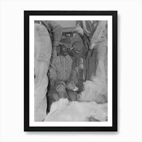 Mexican Cowboy Holding Front Leg Of Calf During Branding, Cattle Ranch Near Marfa, Texas By Russell Lee Art Print