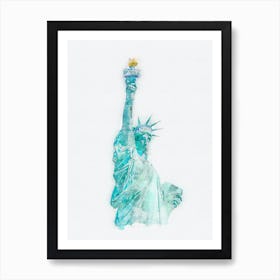 Statue Of Liberty Watercolor Painting 4 Art Print