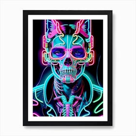 Neon Skull 32 Art Print