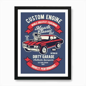 Muscle Classic Car Club 1 Art Print