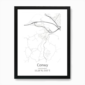 Conwy,United Kingdom Minimalist Map Poster