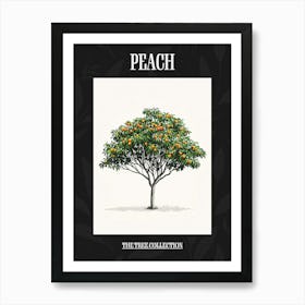 Peach Tree Pixel Illustration 1 Poster Art Print