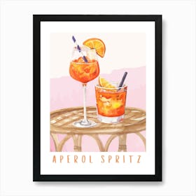 Aperol Spritz Cocktail Art Print