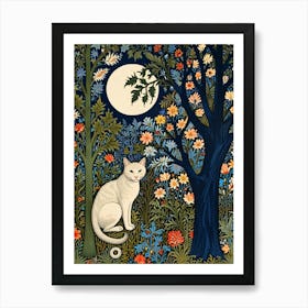 William Morris Cat In The Moonlight 6 Art Print