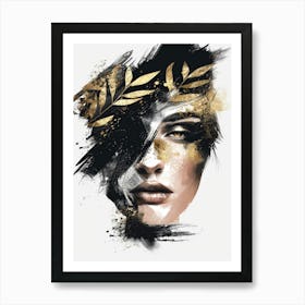 Gold And Black 45 Art Print