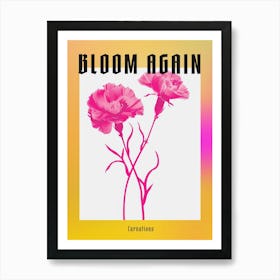 Hot Pink Carnations 4 Poster Art Print