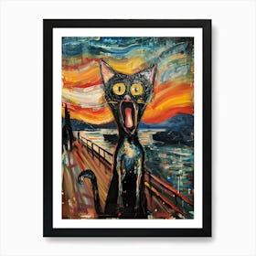 Fantastic Cat Screaming 2 Art Print