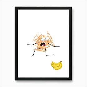 Bananas.A work of art. Children's rooms. Nursery. A simple, expressive and educational artistic style. Art Print