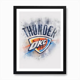 Oklahoma City Thunder Paint Art Print