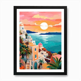 Santorini Greece Travel Italy Housewarming Painting Art Print