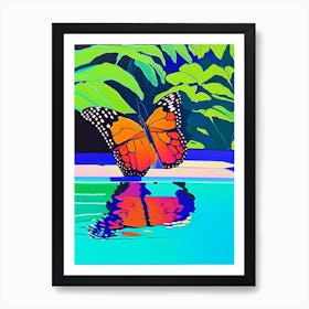 Butterfly In Park Pop Art David Hockney Inspired 2 Art Print