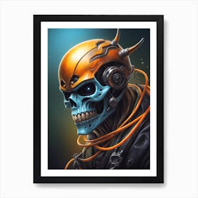 Robot Skull Art Print