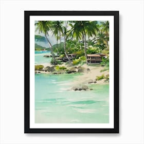 Koh Samui Thailand Watercolour Tropical Destination Art Print