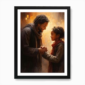 Artistic Visualization Of Acts Of Kindness And Friendship Illustrating Gentle Handshakes Warm Hugs Art Print