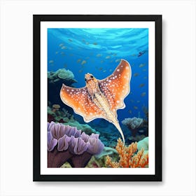 Blanket Octopus Detailed Illustration 7 Art Print