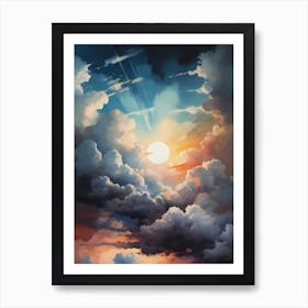 Abstract Glitch Clouds Sky (63) Art Print