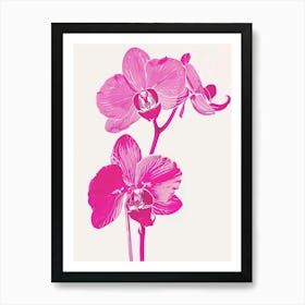 Hot Pink Orchid 2 Art Print