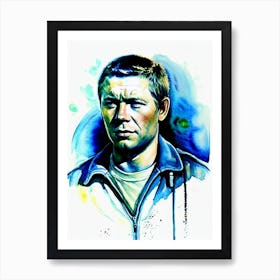 Steve Mcqueen In The Great Escape Watercolor Art Print