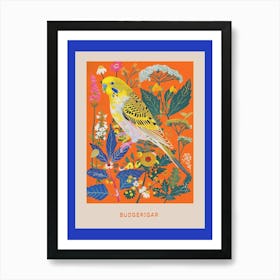 Spring Birds Poster Budgerigar 2 Art Print