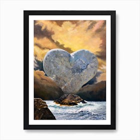 Heart Of Stone In Ocean Art Print