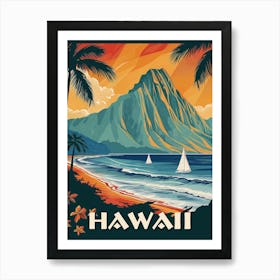 Hawaii Vintage Travel Poster Art Print