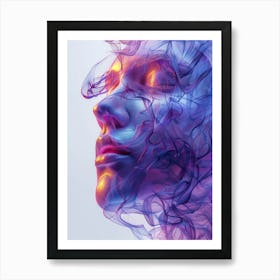 Digital - Woman In Smoke Art Print