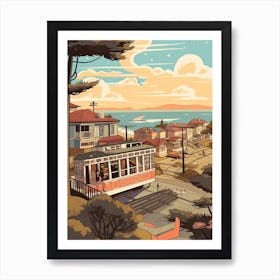 Santa Cruz California United States Travel Illustration 7 Art Print