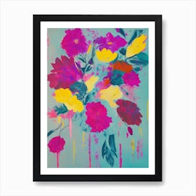 Abstract Flowers Art Print