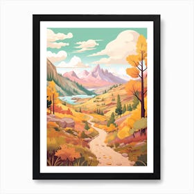 W Trek Hike In Chile Hike Illustration Art Print