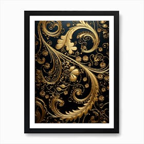 Gold Ornate Wallpaper Art Print