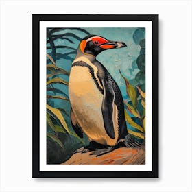 Galapagos Penguin Signy Island Colour Block Painting 1 Art Print