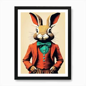 Bohemian Rabbit In A Suit Art Print