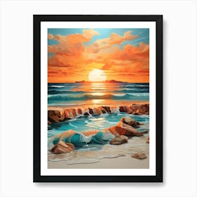 Sunset On The Beach 30 Art Print