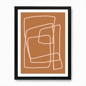 Abstract Lines 01, boho, mid century, abstract, cool, minimal, japandi, terracotta, earthy, calm, soothing, modern, pop, art Poster