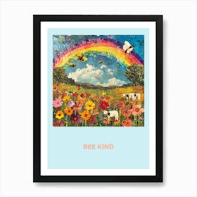 Bee Kind Collage Poster 3 Art Print