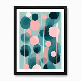 Simple Movement Art For Wall Decor, calming tones of Blue, pink& teal, 1254 Art Print