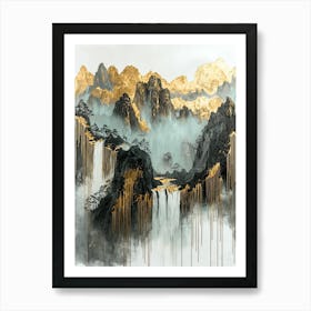 Pyrenees Golden Peaks - Artistic Majesty Art Print