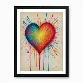 Rainbow Heart Art Print