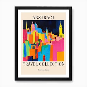 Abstract Travel Collection Poster Barcelona Spain 5 Art Print