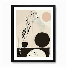 Abstract Black And White Painting 9 Art Print