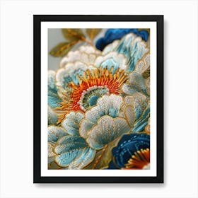 Embroidered Flowers 23 Art Print